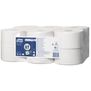 Tork Mini Jumbo Toilet Roll - Pack of 12