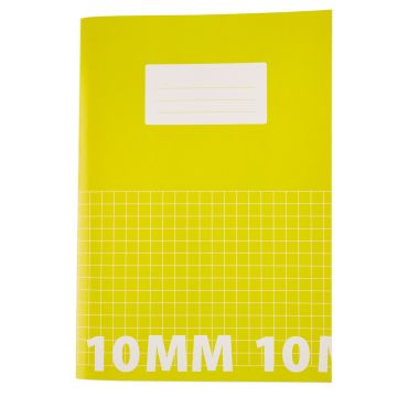 Classmates A4 Tough Cover Exercise Books 80 Page 10mm Squared - Yellow - Pack of 50
