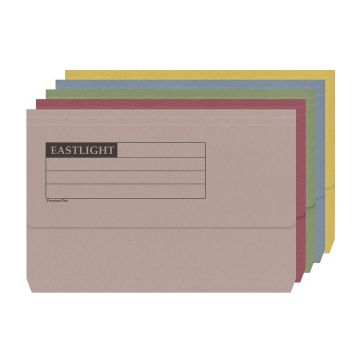 Eastlight Document Wallets Foolscap Half Flap - Assorted - Pack of 50