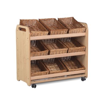 Tilt Tote Storage Trolley With 9 Baskets