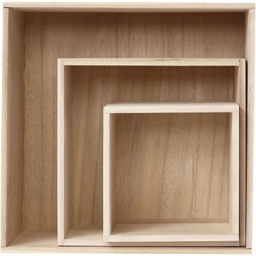 Square Storage Boxes - Pack of 3