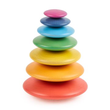 TickiT Rainbow Wooden Buttons - Pack of 7