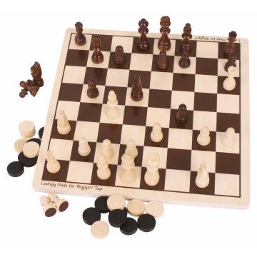 Bigjigs Draughts and Chess Set