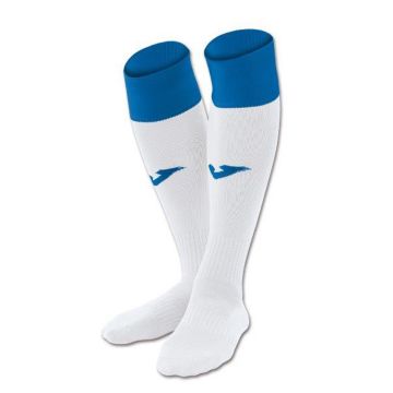 Joma Calcio Socks - 1 Pair - White/Royal - Size 6-11