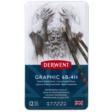 Derwent Graphic Pencils - Medium - Pack of 12