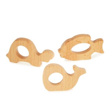 Wooden Grasping Toys - Sealife 