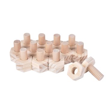 Wooden Nuts and Bolts - Pack of 20 