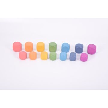 TickiT Rainbow Wooden Cubes - Pack of 14