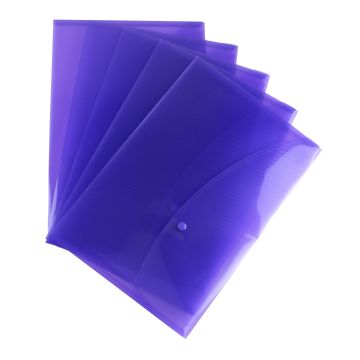 Snopake A4 Popper Wallets Purple - Pack of 25