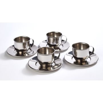 Mini Metal Cup Saucer and Spoon Set