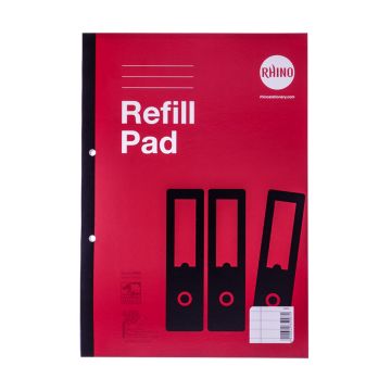 Rhino A4 Refill Pads A4 160 Pages 8mm Line with Margin Red - Pack of 3