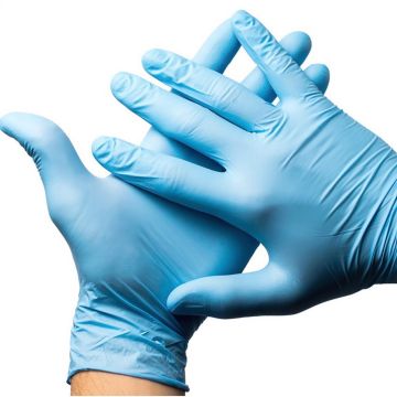 Large Blue Nitrile Powder Free Disposable Gloves - Pack of 100