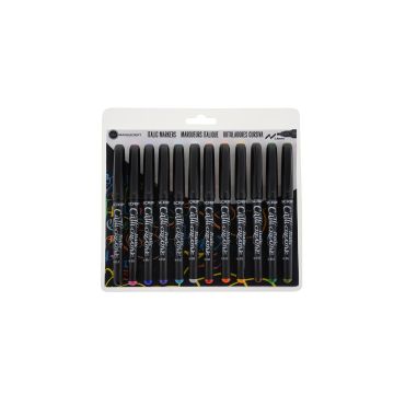Manuscript Italian Markers - Assorted Colours - 1.4mm - Pack of 12