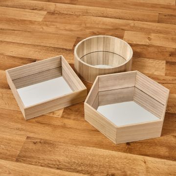 Wooden Mirror Trays - Pack of 3