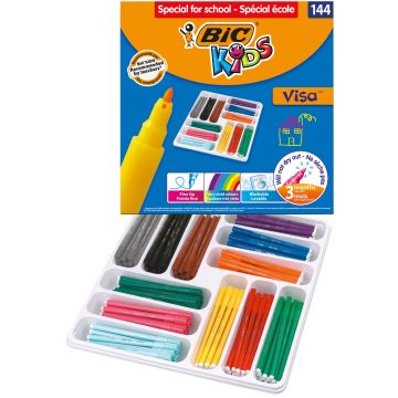 BIC Kids Visa Colour Felt Tips Fine - Pack of 144