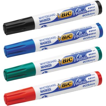 BIC Velleda 1701 Dry Wipe Makers Black - Pack of 48