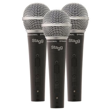 Set of 3 Stagg High Quality Dynamic Microphones