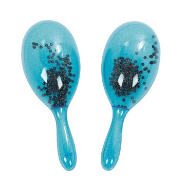 Percussion Plus Transparent Maracas Blue Sparkle