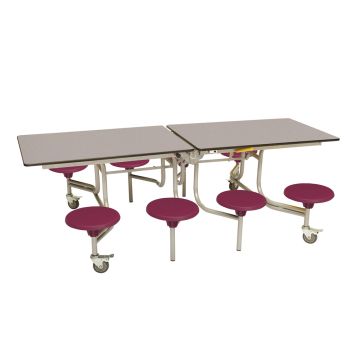 Primary Rectangular 8 Seat Table Grey Top Wine Seat