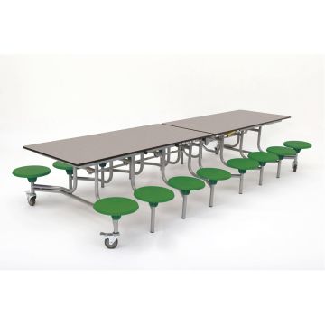 Rectangular 16 Seat Table - Green - Grey
