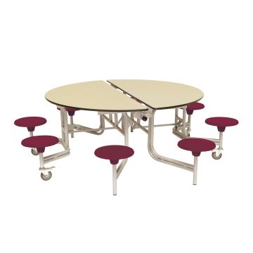 Primary Circular 8 Seater Table Wine Seat Maple Top
