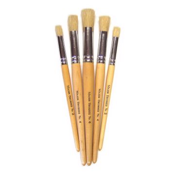 Hog Short Stencil Brushes - Pack of 5