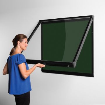 Shield Interior Showcase Black Frame 575 x 712mm - Bottle Green