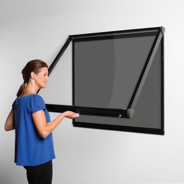 Shield Interior Showcase Black Frame 575 x 712mm - Gunmetal