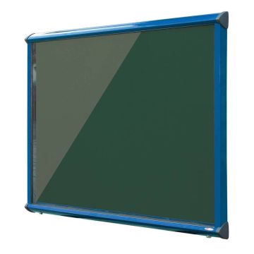 Shield Interior Showcase Blue Frame 575 x 712mm - Bottle Green