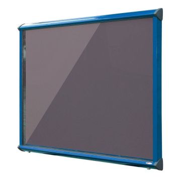 Shield Interior Showcase Blue Frame 575 x 712mm - Gunmetal