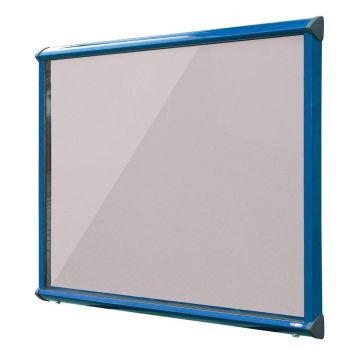 Shield Interior Showcase Blue Frame 575 x 712mm - Light Grey