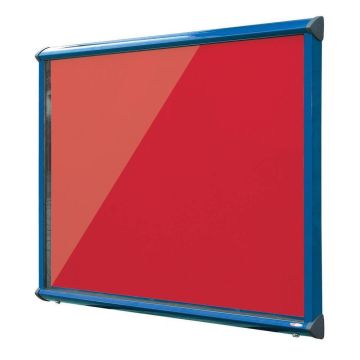 Shield Interior Showcase Blue Frame 575 x 712mm - Scarlet