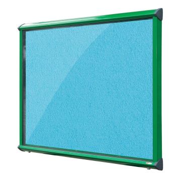 Shield Interior Showcase Green Frame 575 x 712mm - Cyan
