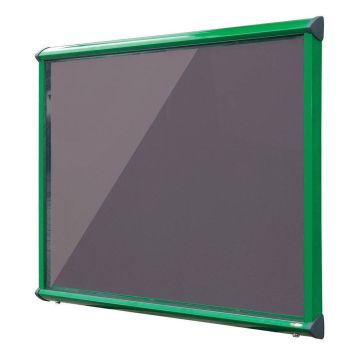Shield Interior Showcase Green Frame 575 x 712mm - Gunmetal