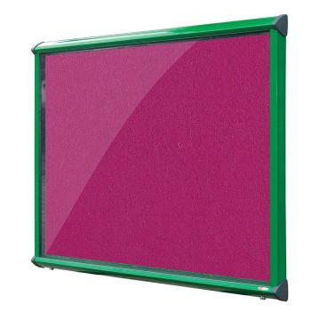 Shield Interior Showcase Green Frame 575 x 712mm - Magenta