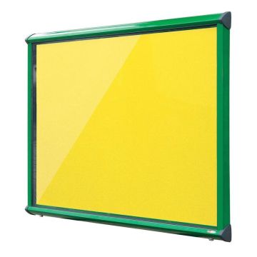 Shield Interior Showcase Green Frame 575 x 712mm - Primrose Yellow
