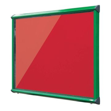 Shield Interior Showcase Green Frame 575 x 712mm - Scarlet