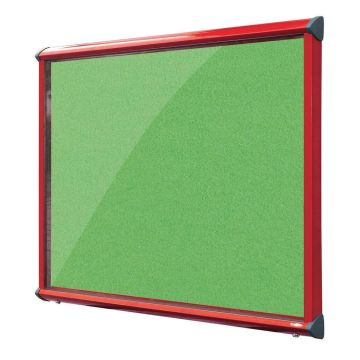 Shield Interior Showcase Red Frame 575 x 712mm - Apple Green