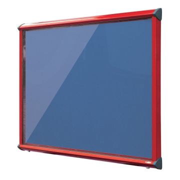 Shield Interior Showcase Red Frame 575 x 712mm - Blueberry