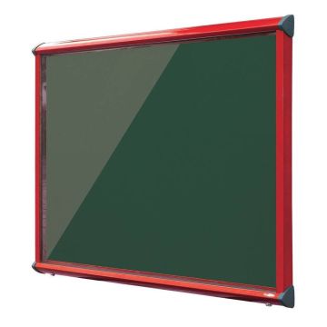 Shield Interior Showcase Red Frame 575 x 712mm - Bottle Green