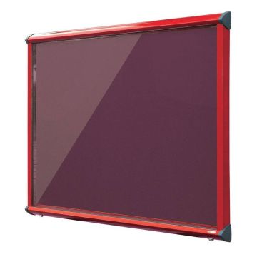 Shield Interior Showcase Red Frame 575 x 712mm - Dark Wine