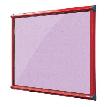 Shield Interior Showcase Red Frame 575 x 712mm - Lilac