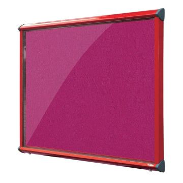Shield Interior Showcase Red Frame 575 x 712mm - Magenta