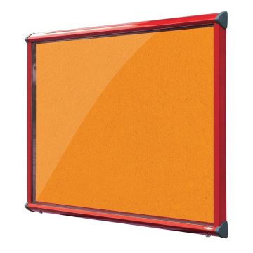 Shield Interior Showcase Red Frame 575 x 712mm - Orange