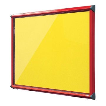 Shield Interior Showcase Red Frame 575 x 712mm - Primrose Yellow