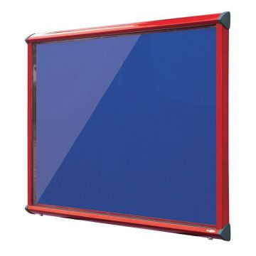 Shield Interior Showcase Red Frame 575 x 712mm - Royal Blue