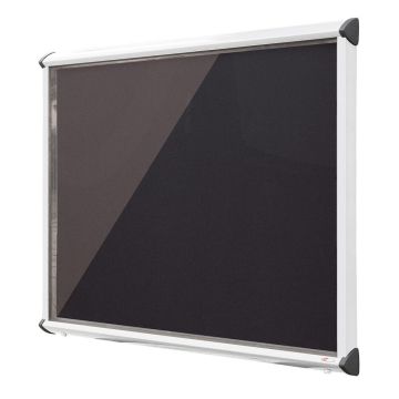 Shield Interior Showcase White Frame 575 x 712mm - Black
