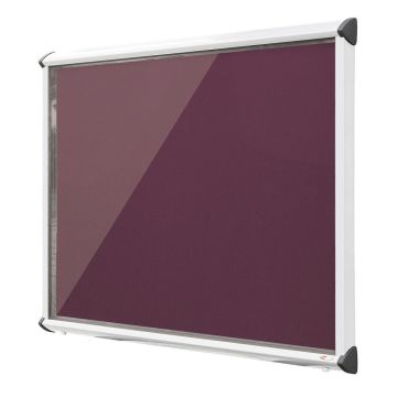 Shield Interior Showcase White Frame 575 x 712mm - Dark Wine