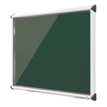 Shield Interior Showcase White Frame 750 x 967mm - Bottle Green