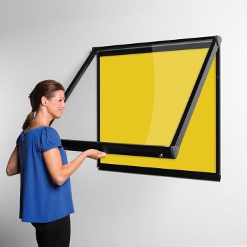 Shield Interior Showcase Black Frame 750 x 537mm - Yellow